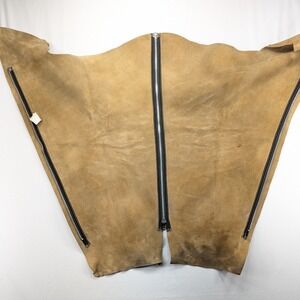 Devon-Aire Tan Suede Leather Equestrian Riding Chaps Medium Style 225 Zip Buckle